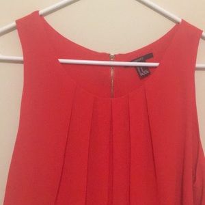 NWOT Cute Red/Orange Blouse with Exposed zipper